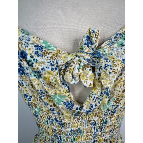 Sky & Sparrow Floral Print Sweetheart Neckline Ribbed Cap Sleeves Crop Top - Picture 5 of 11